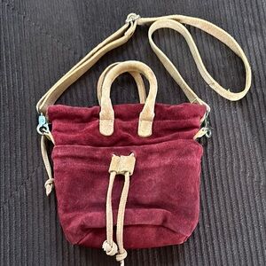Free People Suede Crossbody Bag - Garnet Red